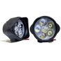 Allextreme EXL6FLW Universal LED Fog Light Driving Work Lamp for Bike Cars and Motorcycle (6 Led, 2Pcs)