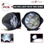 Allextreme EXL6FLW Universal LED Fog Light Driving Work Lamp for Bike Cars and Motorcycle (6 Led, 2Pcs)