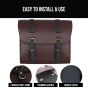 Allextreme EXBSBL2 Bike Saddle Bag Backseat for Riders Portable Waterproof PU Leather Extra Large Capacity Storage Kit Organizer Classic Look for Motorcycle (Brown)