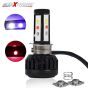 AllExtreme EX9Y4B1 4 Side LED Headlight Bulb with Cooling Fan and Canbus Head lamp Conversion Kit for Bike Car SUV and Motorcycles (40W, White Blue and Red)
