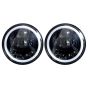Allextreme EX7IL99 75W 8 LED Round Headlight Full Ring 3 Color DRL Angel Eyes & Hi/Low Beam Compatible with Royal Enfield, Jeep & Harley Davidson (7 Inch, Pack of 2)