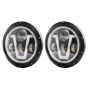 Allextreme EX989H0 7 Inch Full Ring Round LED Headlight with Hi/Low Beam Ultra Bright Angel Eye Lamp Compatible with Bullet, Harley Davidson Jeep Wrangler (Pack of 2)