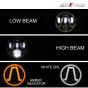 Allextreme EX989H0 7 Inch Full Ring Round LED Headlight with Hi/Low Beam Ultra Bright Angel Eye Lamp Compatible with Bullet, Harley Davidson Jeep Wrangler (Pack of 2)