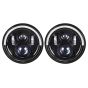 Allextreme 7-Inch Round H4 H13 LED Halogen Headlight with DRL High/Low Beam Turn Signal Angel Eyes for Jeep Wrangler Motorcycles & Cars (Pack of 2, Amber/White)