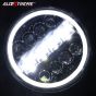 Allextreme 12 LED Round Headlight with Full Ring 3 Color DRL Angel Eyes & Hi/Low Beam Compatible with Royal Enfield, Jeep & Harley Davidson (Pack of 2)