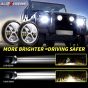 Allextreme 7 Inch Round Headlight with Full Ring 3 Color DRL Angel Eyes & Hi/Low Beam Compatible with Royal Enfield, Jeep & Harley Davidson (Pack of 2)