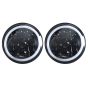 Allextreme 8 LED 7 Inch Round Headlight Full Ring White DRL Ultra Bright Turn Indicator Hi/Low Beam Compatible with Royal Enfield, Jeep & Harley Davidson (75W) (Pack of 2)