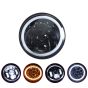 Allextreme 8 LED 7 Inch Round Headlight Full Ring White DRL Ultra Bright Turn Indicator Hi/Low Beam Compatible with Royal Enfield, Jeep & Harley Davidson (75W) (Pack of 2)