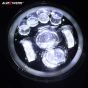 Allextreme 8 LED 7 Inch Round Headlight Full Ring White DRL Ultra Bright Turn Indicator Hi/Low Beam Compatible with Royal Enfield, Jeep & Harley Davidson (75W) (Pack of 2)