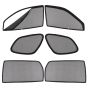 AllExtreme EXCBMH6 Car Blind Breathable Sun Shades for Front/Rear & Quarter Glass Mesh Curtain Glare Reduction Net Pullover UV Protection Compatible with MG Hector (Black, Pack of 6)