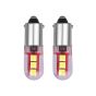 Allextreme EXLB005 BA9S LED Parking Light Super Bright White 6 SMD Car Interior License Plate Wedge Dome Trunk Dashboard Bulb for Car Bike and Motorcycle (White, 2 Pcs)