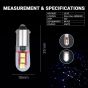 Allextreme EXLB005 BA9S LED Parking Light Super Bright White 6 SMD Car Interior License Plate Wedge Dome Trunk Dashboard Bulb for Car Bike and Motorcycle (White, 2 Pcs)