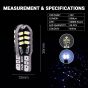 AllExtreme EXLB010 Universal T10 LED Parking Light 24 SMD Bright Interior Pilot License Plate Dome Indicator Lamp Bulb for Automobiles (3W, White, 2 Pcs)