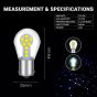 Allextreme EXLB013 LED Bulb Turn Signal Indicator Bright Lamp 18 Smd Chipset License Plate Parking Dome Light for Car Bike and Motorcycle (24W, White, 2 PCS)