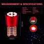 AllExtreme EXLB012 Universal T10 LED Parking Light 6 SMD Bright Interior Pilot License Plate Dome Indicator Lamp Bulb for Automobiles (3W, Red, 2 Pcs)