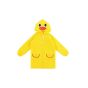 Allextreme Kids Raincoat Waterproof Rainwear Cute Animal Print Hood with Pockets and Carry Pouch for Boys & Girls (105-125cm, Yellow)