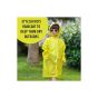 Allextreme Kids Raincoat Waterproof Rainwear Cute Animal Print Hood with Pockets and Carry Pouch for Boys & Girls (105-125cm, Yellow)