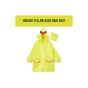 Allextreme Kids Raincoat Waterproof Rainwear Cute Animal Print Hood with Pockets and Carry Pouch for Boys & Girls (105-125cm, Yellow)