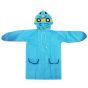 Allextreme Kids Raincoat Waterproof Rainwear Cute Animal Print Hood with Pockets and Carry Pouch for Boys & Girls (105-125cm, Blue)