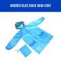Allextreme Kids Raincoat Waterproof Rainwear Cute Animal Print Hood with Pockets and Carry Pouch for Boys & Girls (105-125cm, Blue)
