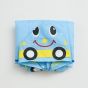 Allextreme Kids Raincoat Waterproof Rainwear Cute Animal Print Hood with Pockets and Carry Pouch for Boys & Girls (105-125cm, Blue)