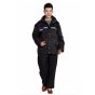 AllExtreme Raincoat Top & Bottom Set Rainwear with Face Shield Water Resistant Rainjacket Carry Pouch for Men (Black, L)