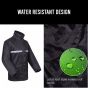 AllExtreme Raincoat Top & Bottom Set Rainwear with Face Shield Water Resistant Rainjacket Carry Pouch for Men (Black, L)
