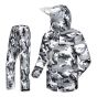 AllExtreme Reusable Two-Piece Raincoat With Transparent Face Shield Detachable Hood Two Pockets Carry Pouch Water Resistant Buttoned Rain Jacket (EXMK002-01XL)