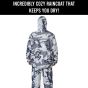 AllExtreme Reusable Two-Piece Raincoat With Transparent Face Shield Detachable Hood Two Pockets Carry Pouch Water Resistant Buttoned Rain Jacket (EXMK002-01XL)