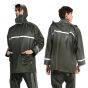 AllExtreme Reusable Two-Piece Raincoat With Transparent Face Shield Detachable Hood Two Pockets Carry Pouch Water Resistant Buttoned Rain Jacket6