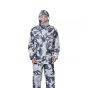 AllExtreme Reusable Two-Piece Raincoat With Transparent Face Shield Detachable Hood Two Pockets Carry Pouch Water Resistant Buttoned Rain Jacket (EXMK002-01-L)