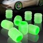 AllExtreme Fluorescent Tyre Valve Caps Illuminated Tire Cap Night Glow Luminous Wheel Covers Ideal for Cars and Bikes (Pack of 8, Green)