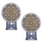 Allextreme EX09FLA 3 inch Off Road Driving Lamp With 9 LED Round Fog Light & Sturdy Aluminum Casing Ideal For Motorcycle, Cars & Bikes (9W, White Light, 2 Pcs)