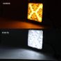 Allextreme EX16WM01 16 LED Fog Light Waterproof Square Led Flood Lamp Offroad Driving Work Light for Bikes Cars and Motorcycle (48W, Yellow & White Light, 1 Pcs)