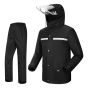 AllExtreme Two-Piece Rain Suit with Transparent Face Shield Detachable Hood Two Pockets Men Water Resistant Rain Jacket with Carry Pouch (M, Black)