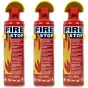 AllExtreme EXEFAP3 All Purpose Fire Extinguisher Classes ABCK Gasoline, Kitchen Grease Oil and Fats, Electric and Wood Fires for Home Apartment Office Boat Car Bike (500ml, Pack of 3)