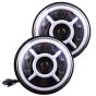 Allextreme HC-C117 7 Inch Round LED Headlight with Hi/Low Beam Projector Head Lamp Bulb Compatible with Thar Bullet Classic Standard Thunderbird - (Pack of 2)