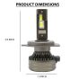 Allextreme K12-H4 LED Headlight 110 Watt H4 Car Driving Headlamp Bulb Lights 15000LM Chip Fog Light Ideal for Cars