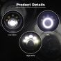 Allextreme 6 LED Lamp Bright Round Headlight High beam Headlamp DRL Light with Heat Dissipation for Bikes Automobiles (White & Yellow, Pack Of 1)