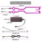 AllExtreme EXTPZ2P EL LED Helmet Light Strip with 3 Modes Flashing Night Bike Motorcycle Riding Signal Sticker (Pink)