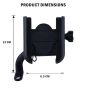 Allextreme EXMUH01 Mobile Phone Holder with USB Charger Waterproof Easy Adjustable Rear View Mirror Mount Solid Metal Cradle Stand Suitable forBike & Mobile Phones 3.5" to 7.0"
