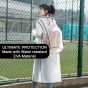AllExtreme EVA Raincoat Transparent Reusable Water Resistant Rain Suit with Hood Sleeves Bag Coverage for Women Men (L, Black)