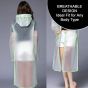 AllExtreme EVA Raincoats Transparent Reusable Water Resistant with Hood and Sleeves for Women Men Camping Rainy Season Travel (EXM1-PG-XXL)
