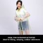 AllExtreme EVA Raincoats Transparent Reusable Water Resistant with Hood and Sleeves for Women Men Camping Rainy Season Travel (EXM1-PG-XXL)