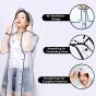 AllExtreme EVA Raincoats Transparent Reusable Water Resistant with Hood and Sleeves for Women Men Camping Rainy Season Travel (EXM1-PN-M)