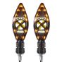 Allextreme R-258 Indicator LED Light Turn Signals Front and Rear Bright Warning Lamp 3-Patterns Water Resistant for all scooters scootys & Motorbikes (2 Pcs, Yellow & Blue)