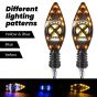 Allextreme R-258 Indicator LED Light Turn Signals Front and Rear Bright Warning Lamp 3-Patterns Water Resistant for all scooters scootys & Motorbikes (2 Pcs, Yellow & Blue)