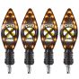 Allextreme R-258 Indicator LED Light Turn Signals Front and Rear Bright Warning Lamp 3-Patterns Water Resistant for all scooter, scooty, & Motorbikes (4 Pcs, Yellow & Blue)
