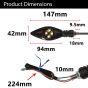 Allextreme R-258 Indicator LED Light Turn Signals Front and Rear Bright Warning Lamp 3-Patterns Water Resistant for all scooter, scooty, & Motorbikes (4 Pcs, Yellow & Blue)