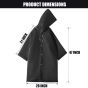 Allextreme EVA Waterproof Rain Coat Hooded Outdoor Water Resistant Portable Suit for Men & Women (2 Pcs, Black & White)